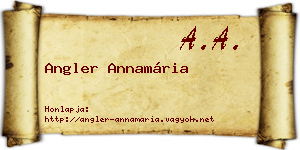 Angler Annamária névjegykártya